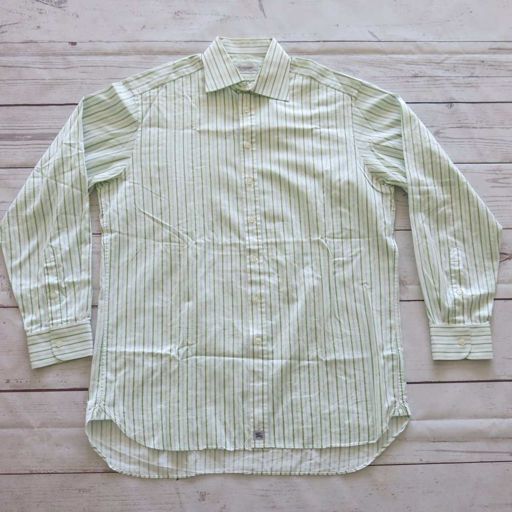 Burberry London Multi Color Stripe 100% Cotton Long Sleeve Shirt - Size 16 - 41